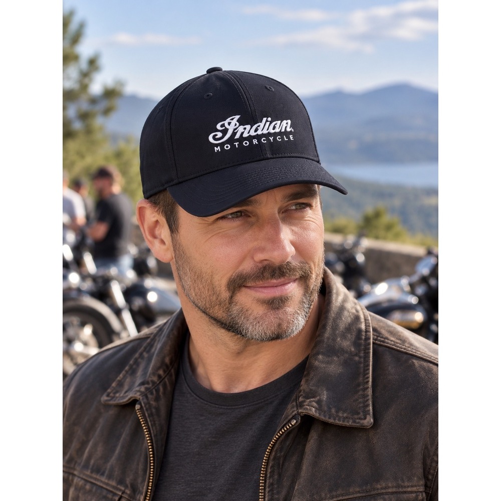 Indian Motorcycle Sturgis Flexfit Hat Black Sport-Tek Baseball Cap XS/S